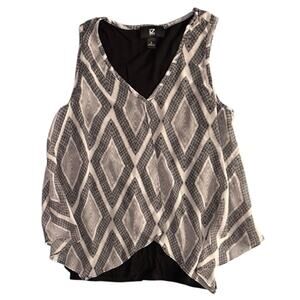 Iz Byer Black & Gray Tank Top Blouse